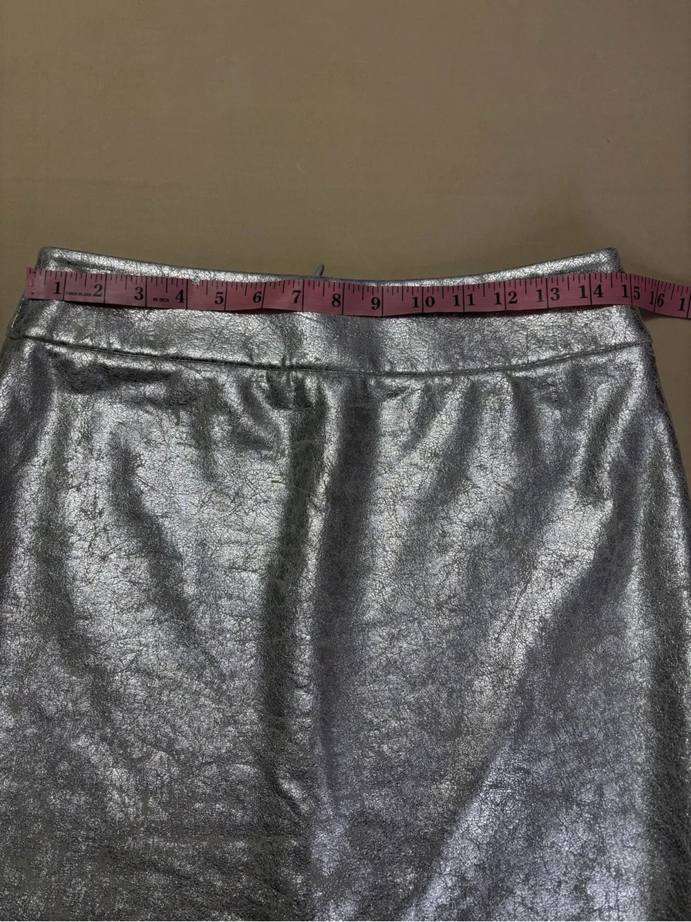 Zara Metallic Silver Midi Pencil Skirt Women's Size Small